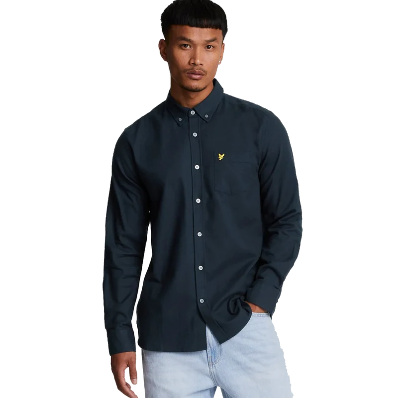 Plain Flannel Shirt Z271 Dark