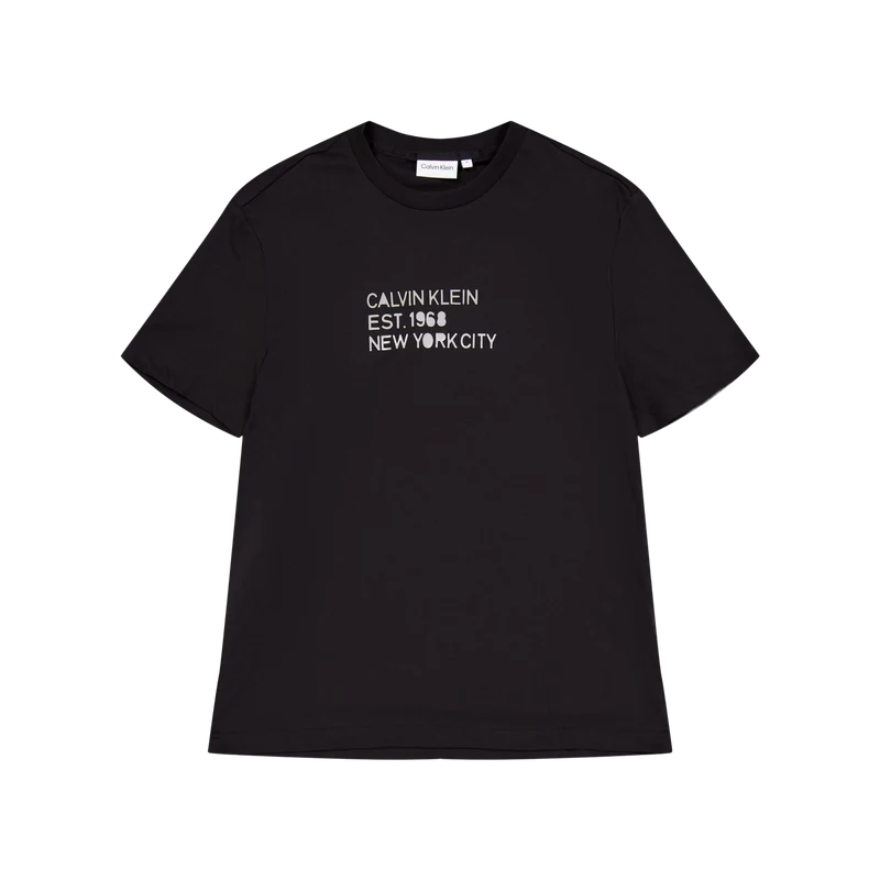 Mixed Print Stencil Logo T-shi Beh