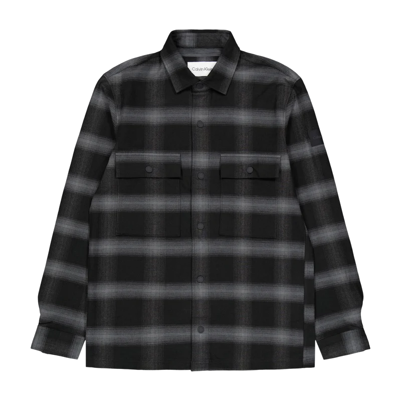 Twill Fleece Check Overshirt Beh