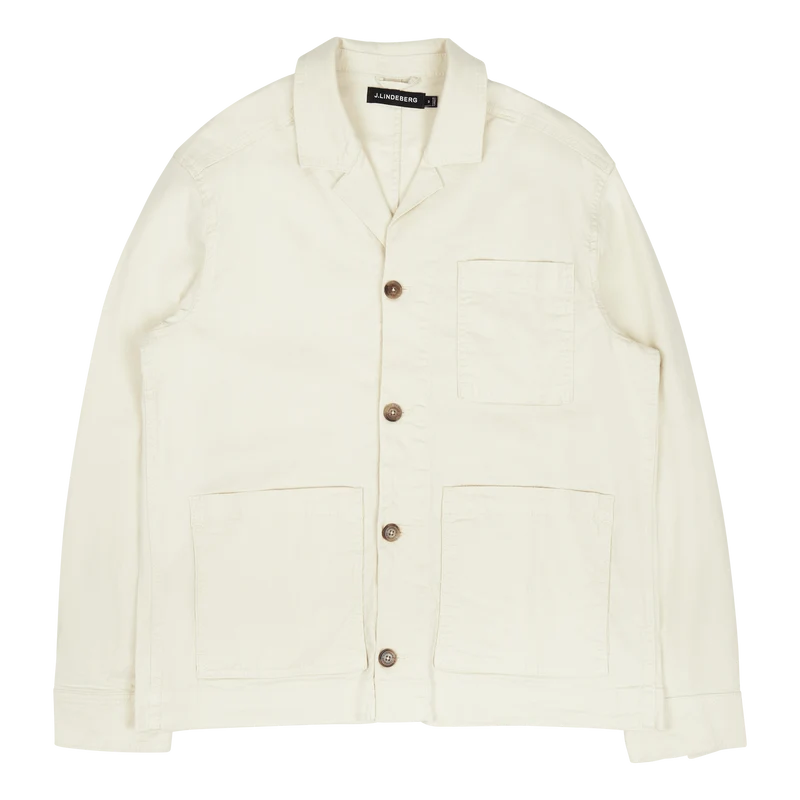 J.Lindeberg Errol Linen Workwear Overshirt Turtledove