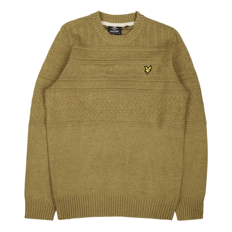 Lyle & Scott Guernsey Crew Neck W824 Seaweed