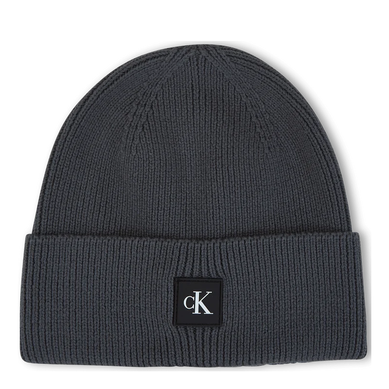 Calvin Klein Monogram Rubber Patch Beanie Prc - Industrial