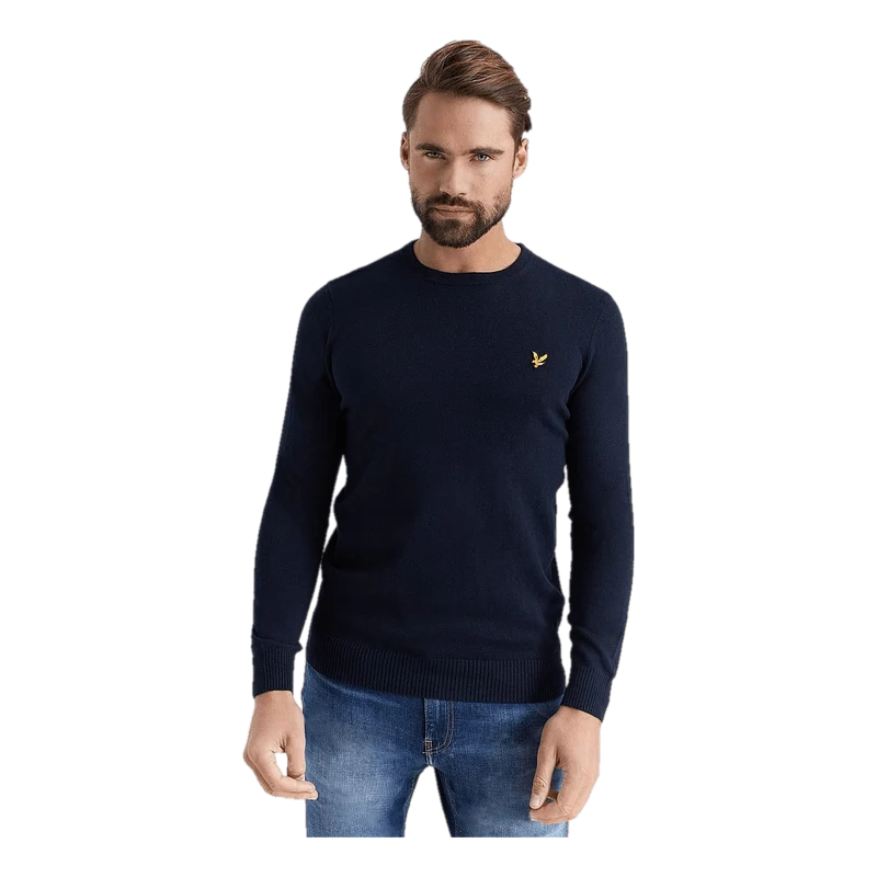 Cotton Merino Crew Jumper Dark